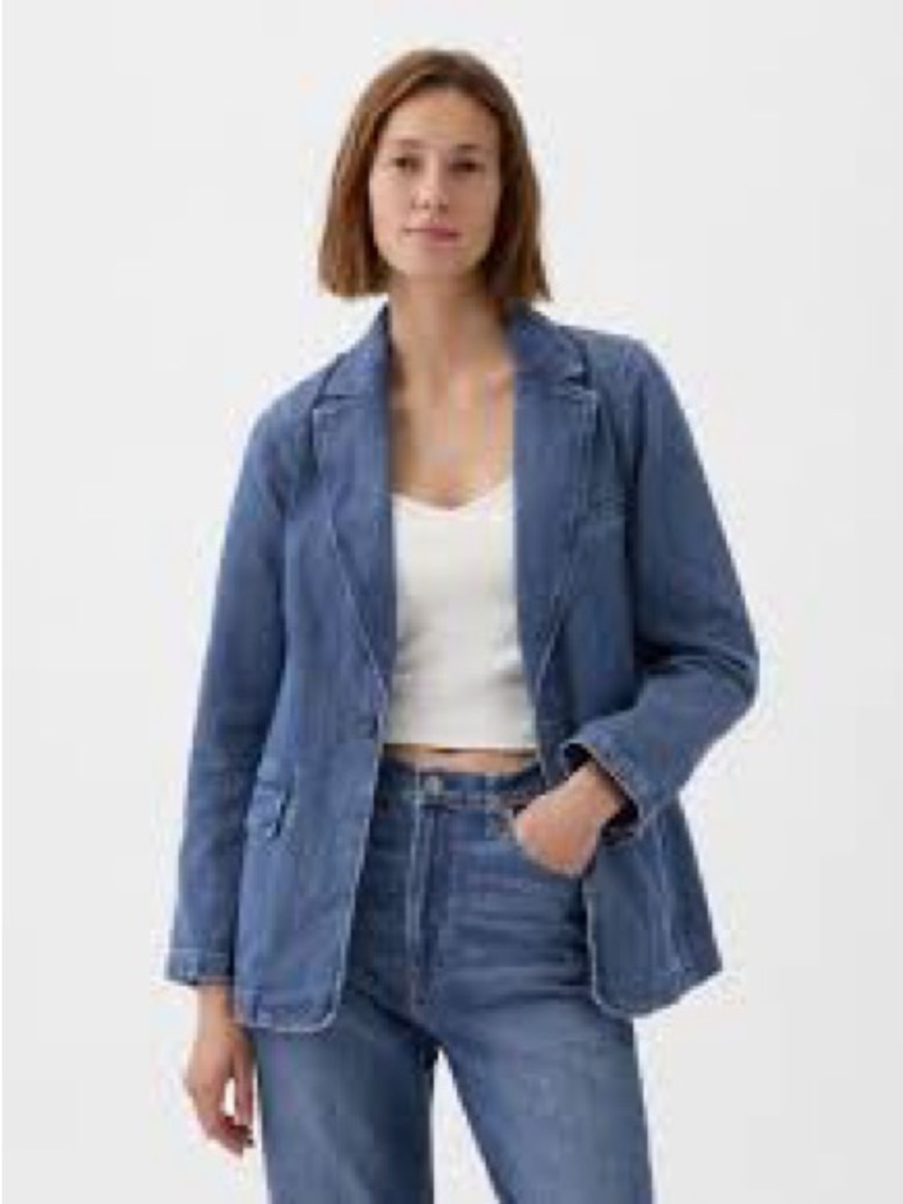 GAP Blue Denim Blazer